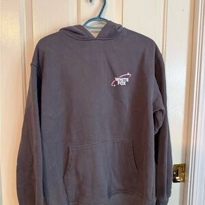 White Fox Boutique Gray Hoodie with Pink Logo